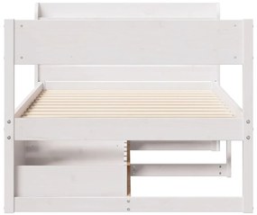 Cama sem colchão 75x190 cm madeira de pinho maciça branco