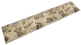 Tapete de cozinha lavável 60x300 cm veludo padrão café castanho