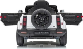Carro elétrico para Crianças 12V 4x4 Land Rover Defender Rodas de espuma EVA, Assento Couro ecológico, Controlo remoto Branco