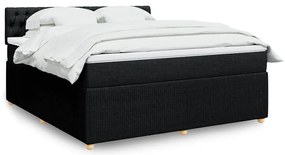 Cama com molas/colchão 180x200 cm tecido preto