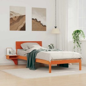 vidaXL Estrutura de cama com mesas de cabeceira Castanho-mel