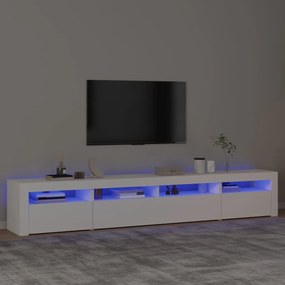 vidaXL Móvel de TV com luzes LED 240x35x40 cm branco