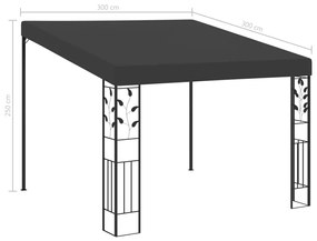 Gazebo de parede 3x3x2,5 m antracite