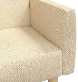 Sofá-cama de 2 lugares tecido cor creme