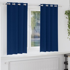 vidaXL Cortinas com cortinas 2 pcs Azul escuro 175 x 140 cm Poliéster