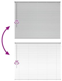 Persiana de Janela com cortinas Manual Prata 80 x 130 cm Alumínio