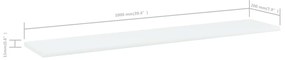 Prateleiras estante 4 pcs 100x20x1,5cm contraplacado branco