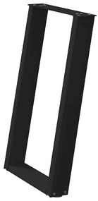 Pés de mesa de jantar em forma de U, 2 peças, preto, 60x(72-73) cm, aç