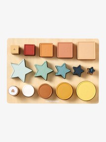 Puzzle com formas em madeira FSC® e silicone branco