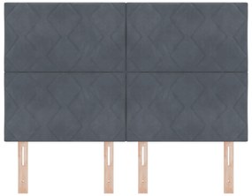 Cabeceira Design de Blocos de Diamante Cinza Escuro 160 cm Veludo