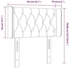 Cabeceira cama c/ luzes LED veludo 83x16x78/88 cm verde-escuro