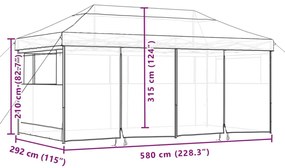 Tenda p/ festas pop-up dobrável 4 paredes laterais terracotta