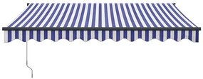 Toldo retrátil automático 3x2,5 m azul e branco