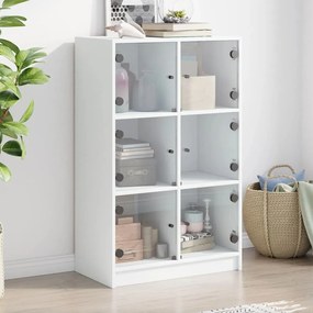 vidaXL Armário alto c/ portas 68x37x109 cm derivados de madeira branco