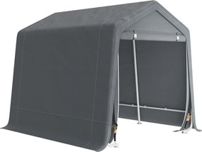 Outsunny Abrigo de Exterior para Ferramentas Bicicleta 2,4x2x2,02 m Abrigo de Armazenamento com 2 Portas Anti-UV para Jardim Cinza | Aosom Portugal