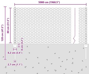 Postes de Cerca vidaXL 11 pcs U-Channel Cinza 80 cm Aço