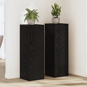 Suportes para Plantas 2 pcs Carvalho Preto 33x33x100 cm Madeira Engenh