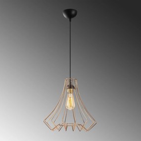 Candeeiro Chandelier Saglam – Cobre e Preto – Diâmetro 37 cm