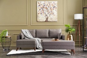 Sofá-Cama de Canto Bella – Castanho – 205 cm Largura x 85 cm Altura x