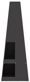 Fogueira vidaXL com Armazenamento para Lenha Preto 35x35x100 cm Aço