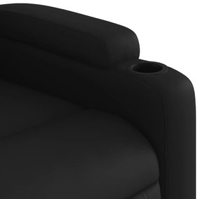 Poltrona reclinável elevatória couro artificial preto