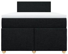 Cama boxspring com colchão 120x190 cm tecido preto