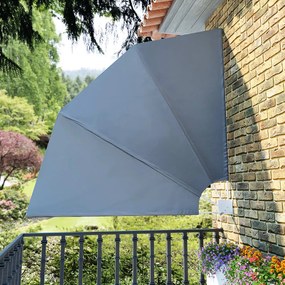 Toldo lateral dobrável para varanda 210x210 cm cinzento