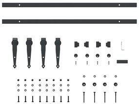 Kit p/ porta de armário deslizante 152 cm aço carbono