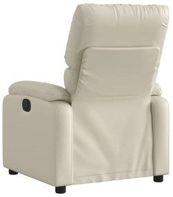 Poltrona de massagens reclinável couro artificial cor creme