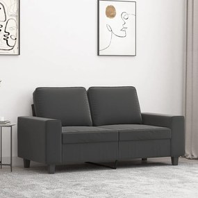 vidaXL Sofá de 2 lugares 120 cm tecido de microfibra cinzento-escuro