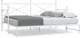 Cama de dia com gavetão sem colchão 90x200 cm aço branco