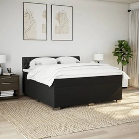 Cama com molas/colchão 180x200 cm tecido preto