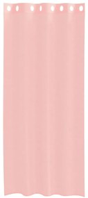 Cortinas de voile com ilhós 2 pcs rosa 140x225 cm