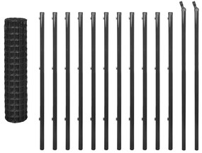 Cerca 25x1,2 m aço cinzento