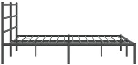 Estrutura de cama com cabeceira 183x213 cm metal preto