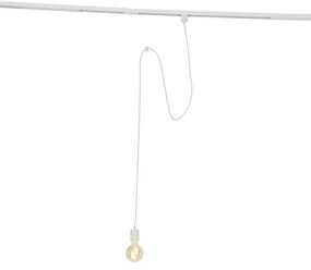 Candeeiro suspenso branco para sistema de calhas monofásico - Iconic Cavalux