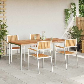 Conjunto de Jantar de Jardim vidaXL 5 Peças Madeira de Teca Maciça