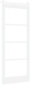 Conjunto de Porta Deslizante vidaXL com Kit de Hardware Branco 86x211