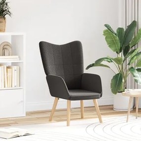 Poltrona Relaxante vidaXL Cinza Escuro em Tecido de Lã Curly