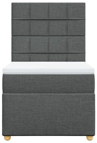 Cama com molas/colchão 90x190 cm tecido cinza-escuro