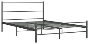 Estrutura de cama metal 160x200 cm cinzento