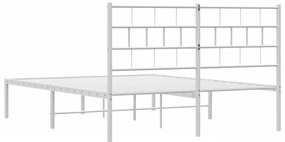 Estrutura de cama com cabeceira 140x200 cm metal branco