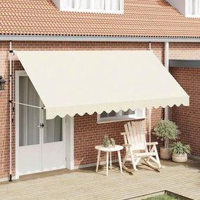 vidaXL Toldo retrátil manual 400 cm creme