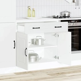 Armário de cozinha baixo Kalmar madeira artificial branca