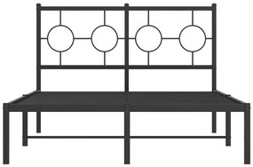 Estrutura de cama com cabeceira 120x190 cm metal preto