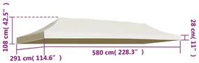 Teto para tendas de festas 3x6 m creme