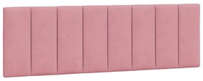 Estrutura de cama c/ cabeceira 160x200 cm veludo rosa