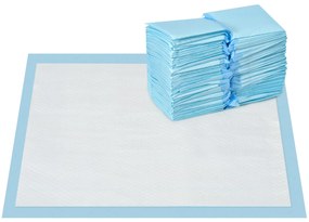 PawHut Resguardos de Treino Animais de Estimação 100 Unidades 45x60 cm Resguardos Absorventes para Cães com 6 Camadas Azul