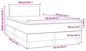Cama boxspring com colchão 120x190 cm tecido cor creme