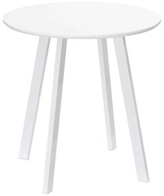 HOMCOM Mesa Cozinha Moderna 2 Pessoas Redonda Bancada Brilhante Pés Metal Resistente 80kg Ø72x75cm Elegante Branco